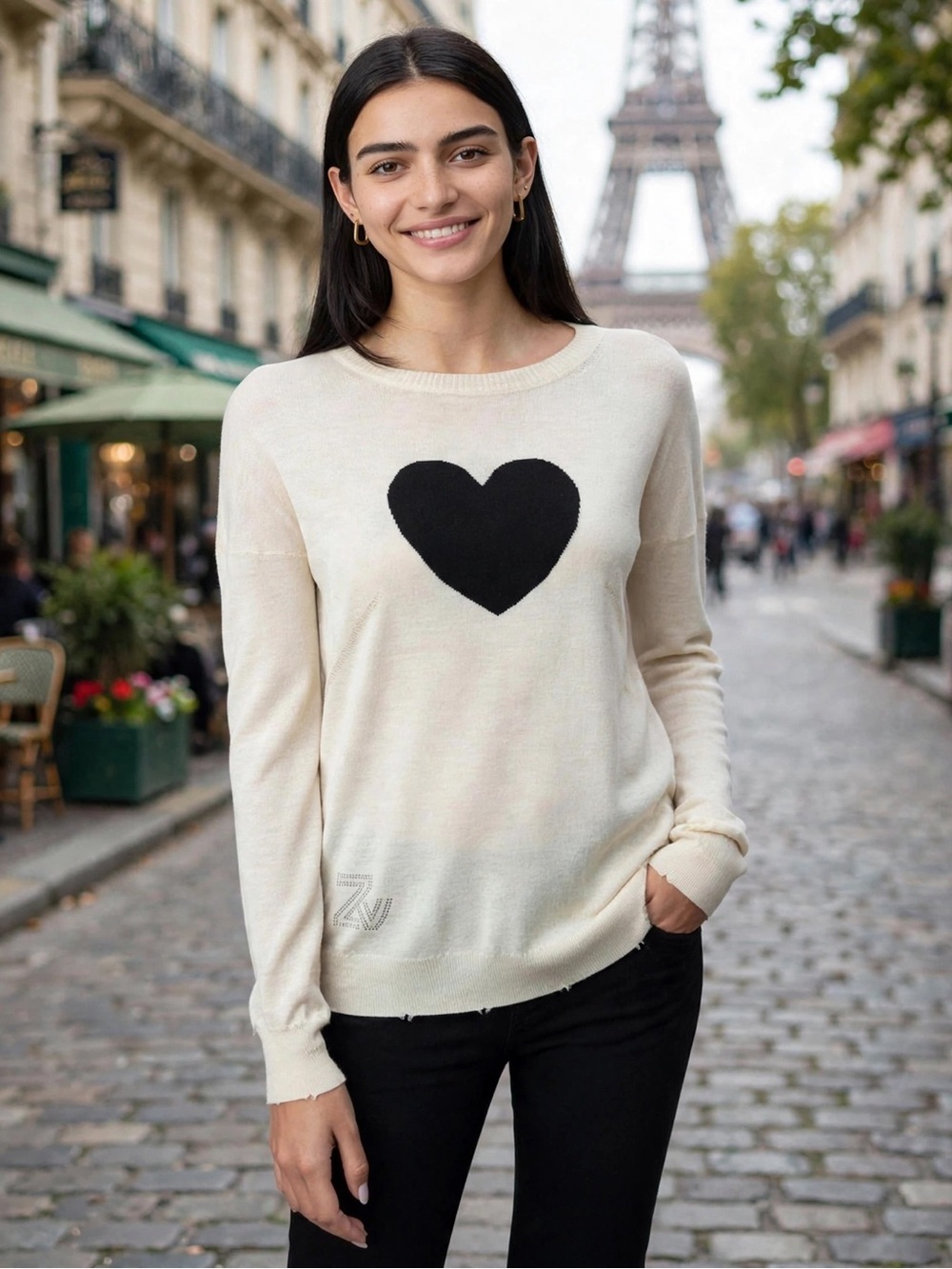 Zadig&Voltaire Women's Love Long Sleeved Knitwear Crewneck Sweater size Large